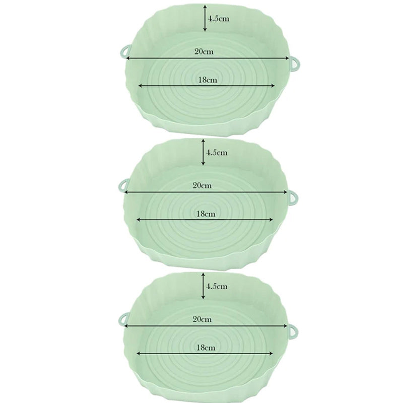 3-delt sæt med Silikonebakker til airfryer