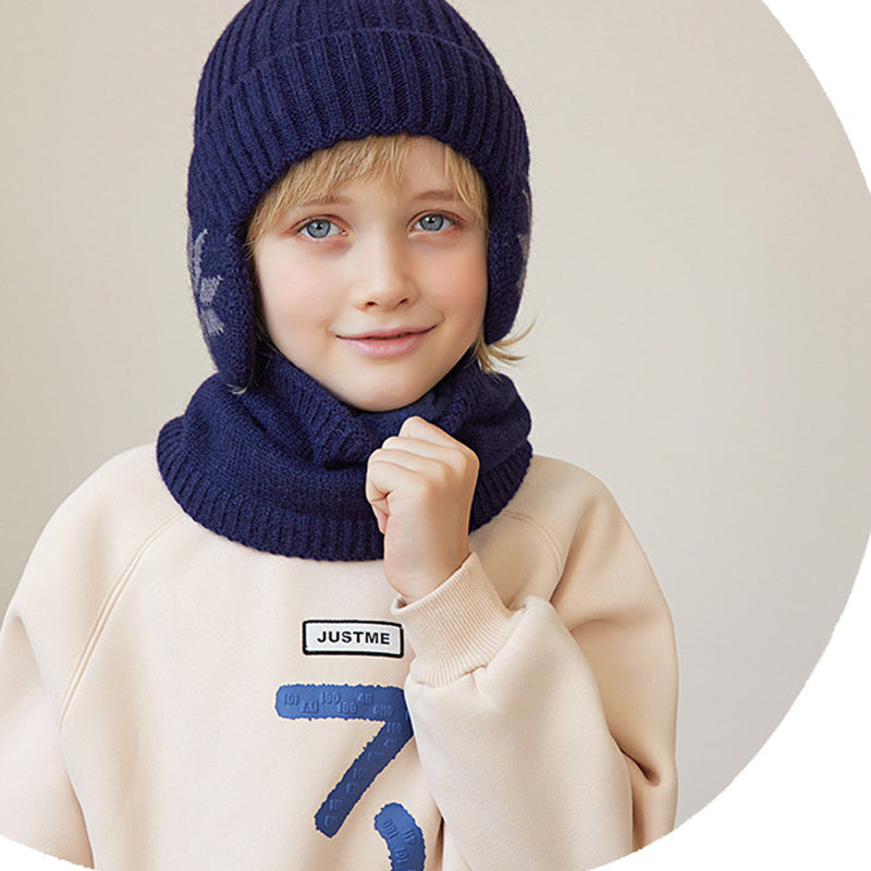Vintersæt i fleece - tørklæde og hue til børn