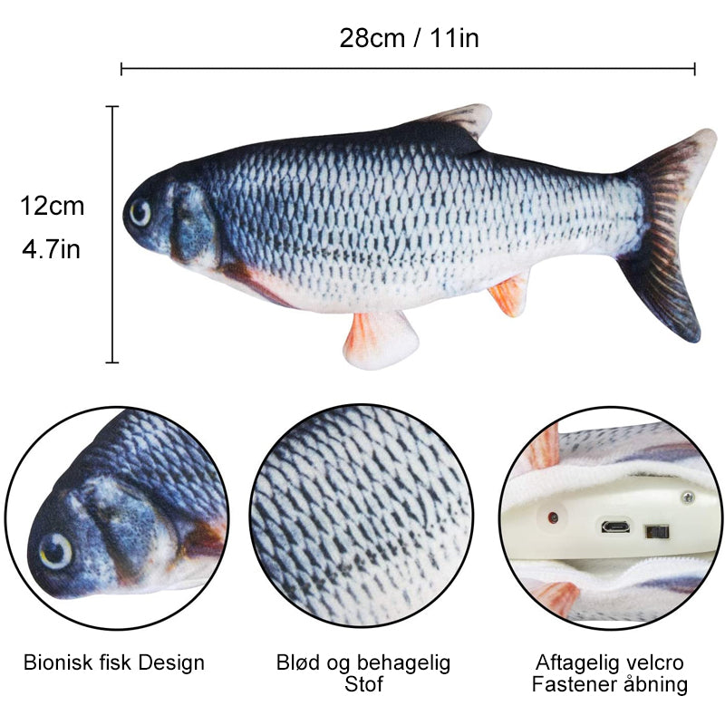 Plys Simulation USB-opladning Pet Fish Toy