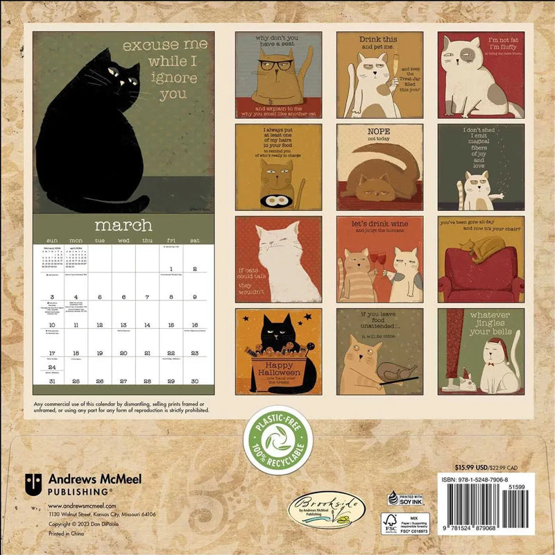 Et år med kække katte | 2024 Vægkalender