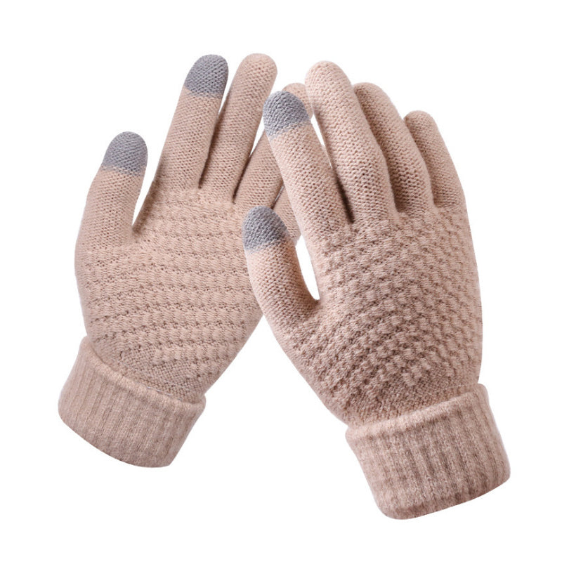 Jacquard Tykke handsker med touchskærms-funktion