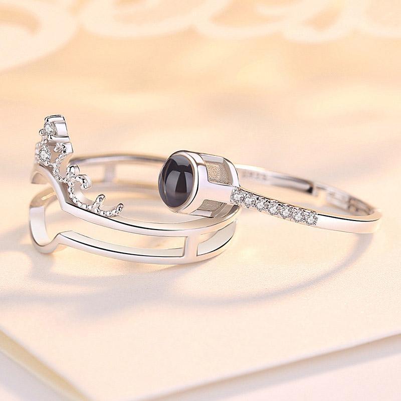 Sølv ring, armbånd og puslespil smykkeskrin