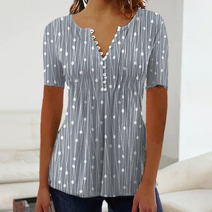 Prikket T-shirt med V-halsudskæring