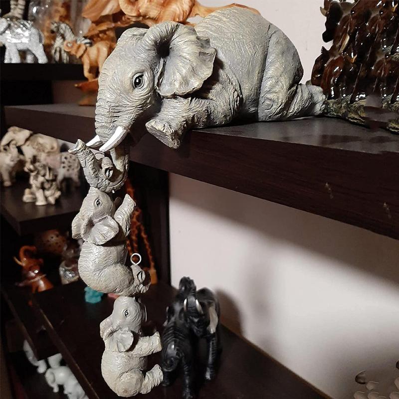 Elefant siddende håndmalede figurer