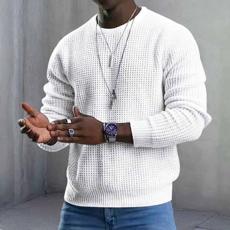 Langærmet Pullover-sweater med rund hals