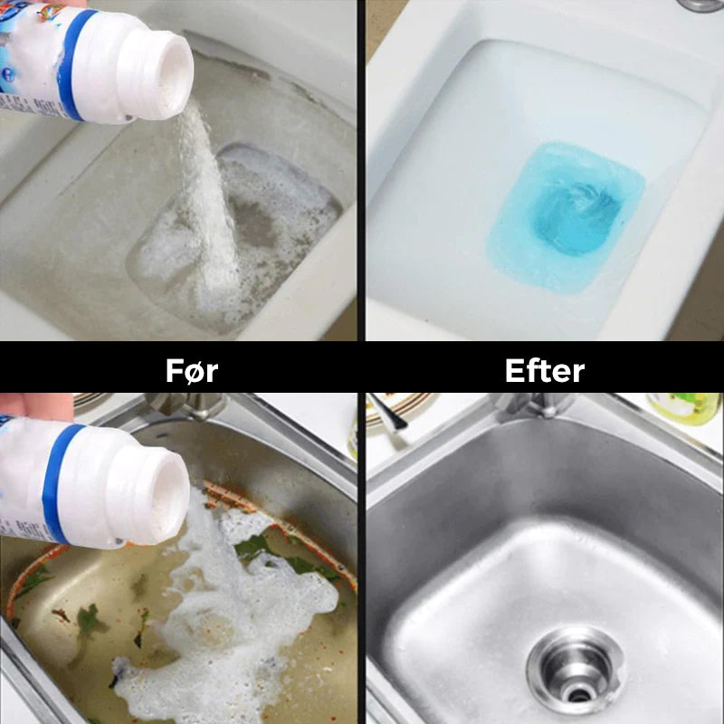 Kraftig afløbsrens, rengøringsmiddel til vaskebasin