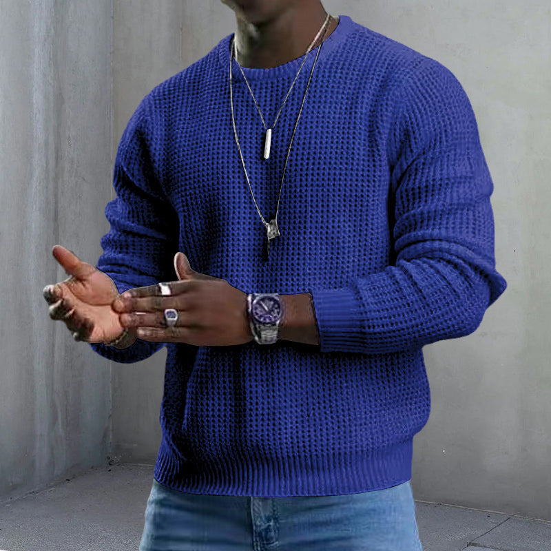 Langærmet Pullover-sweater med rund hals