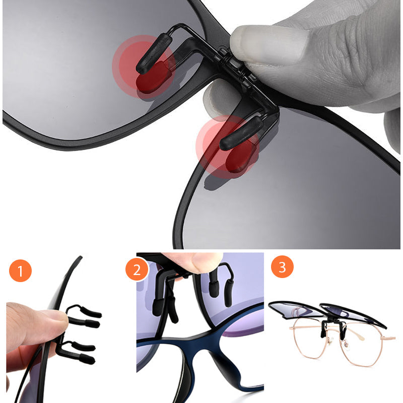 Nye polariserede clip-on Flip Up-solbriller