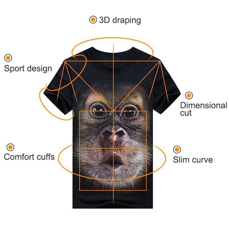 Sjov Gorilla 3D T-shirt