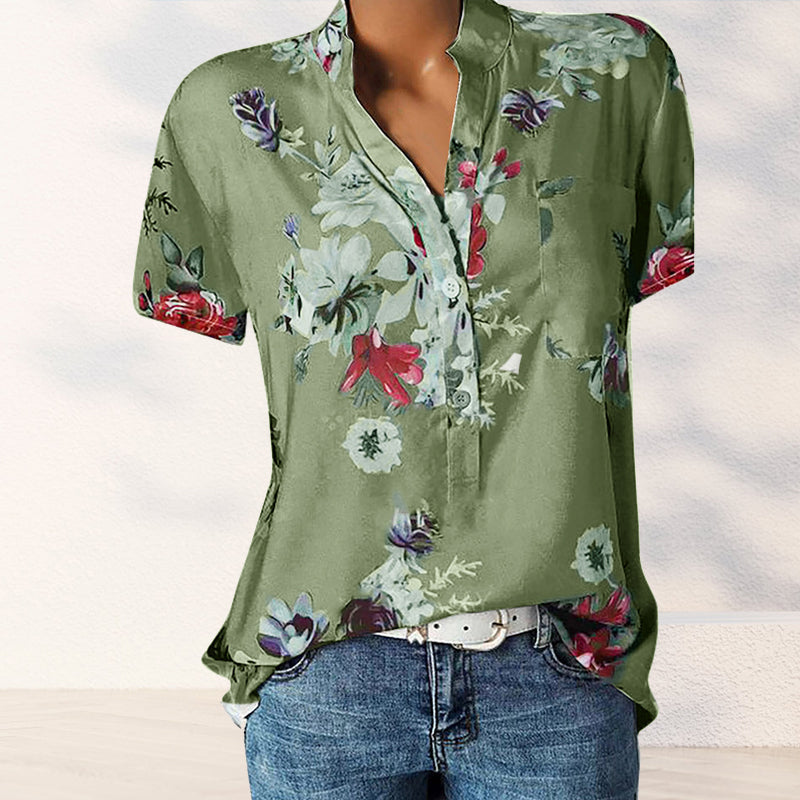 Blomstermønster skjorte med lomme