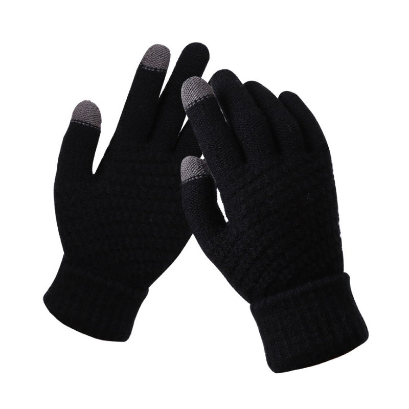 Jacquard Tykke handsker med touchskærms-funktion