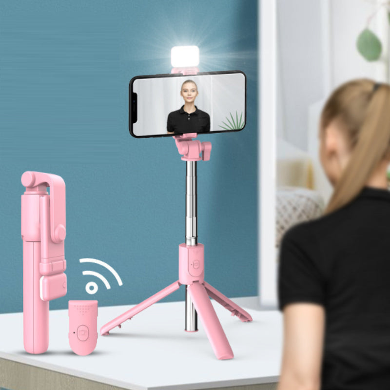 6 i 1 trådløs Bluetooth Selfie Stick m/fod