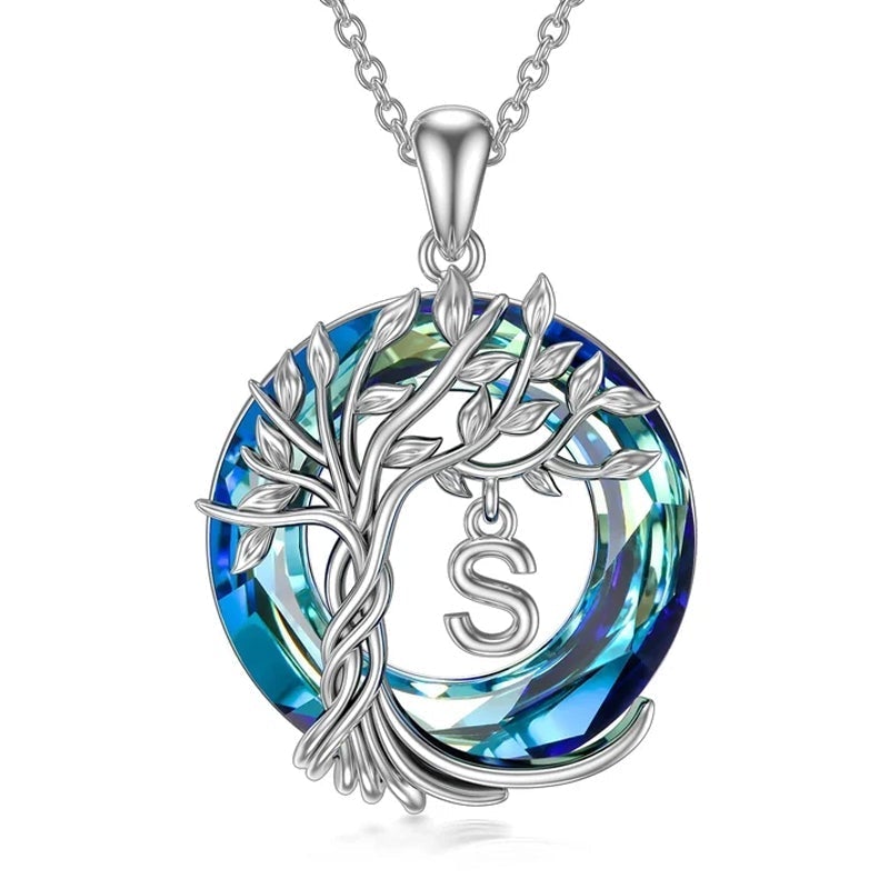 Livets træ Crystal Pendant halskæde