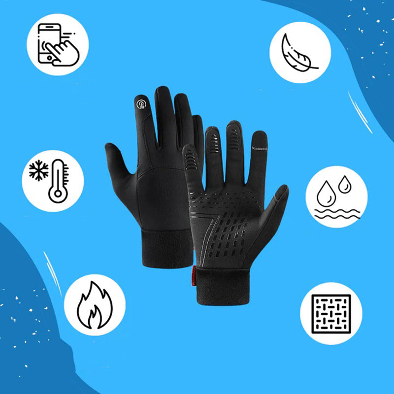 Varme vandtætte vinterhandsker med touchscreen-funktion