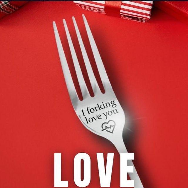 Graveret gaffel - Bedste og sjoveste gave til en du har kær